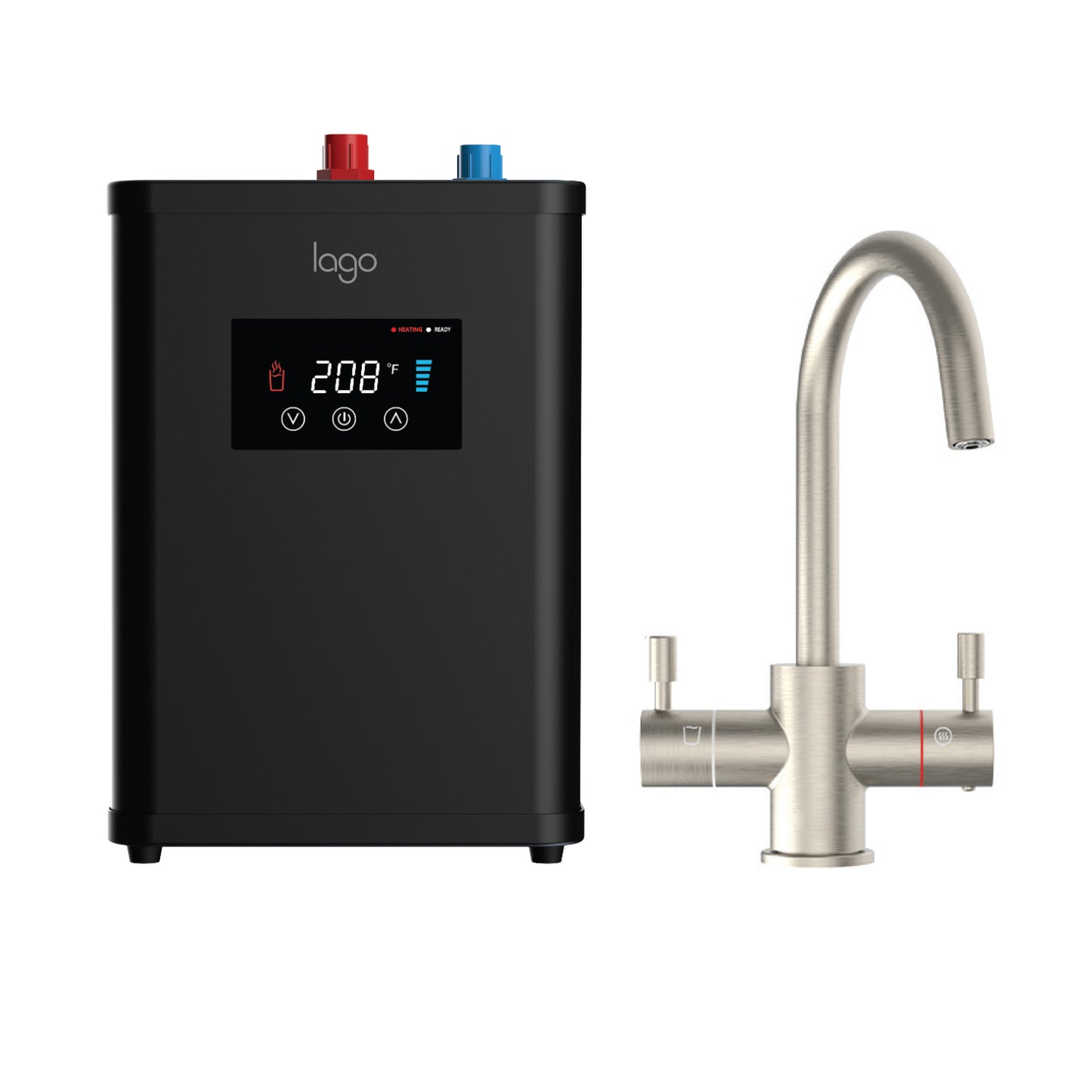 Digital Heater W/Faucet - Brushed Nickel